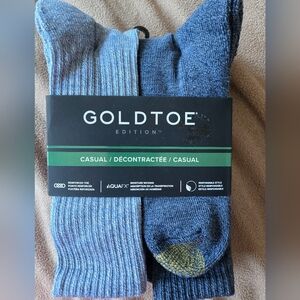 Gold Toe Men's Crew Socks Aquafx 6 Pair  Size 6-12.5 Multi Colored Casual  Toe